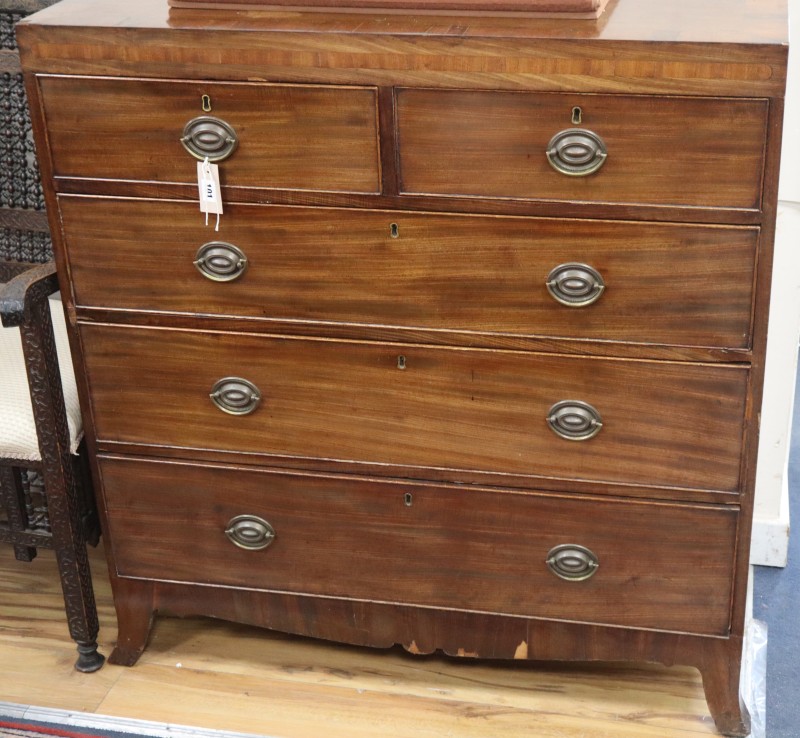 A Regency mahogany chest of drawers, W.111cm, D.45cm, H.107cm